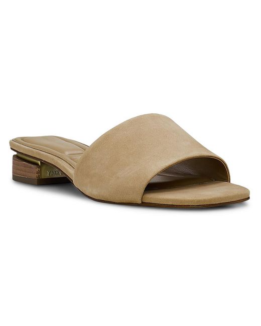 Vince Camuto Brown Cheleah Cushioned Footbed Slip On Heels