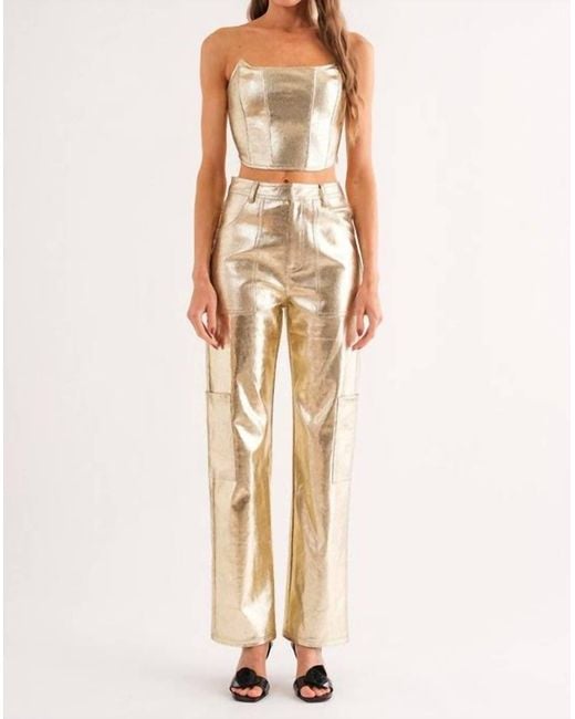 SOFIA The Label Natural Leather Corset Top