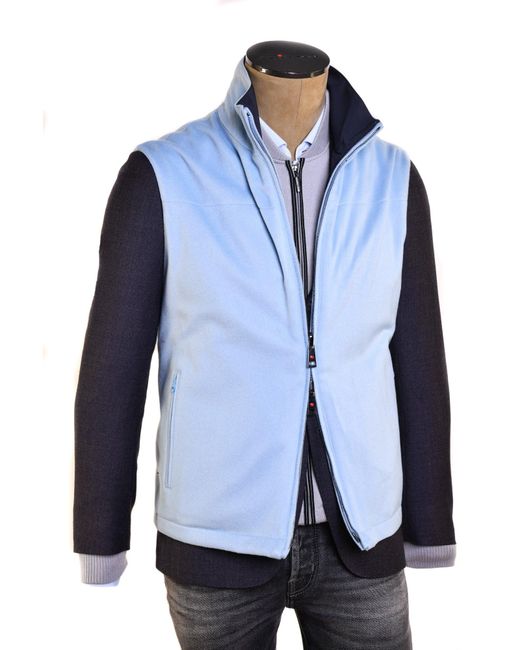 Kiton Blue Kired By Gange Reversible Cashmere Vest for men