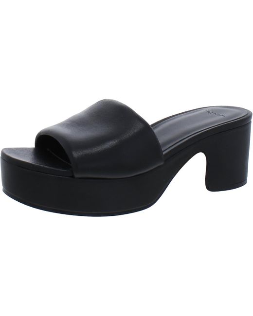 Vince Black Margo Faux Leather Slip On Heels
