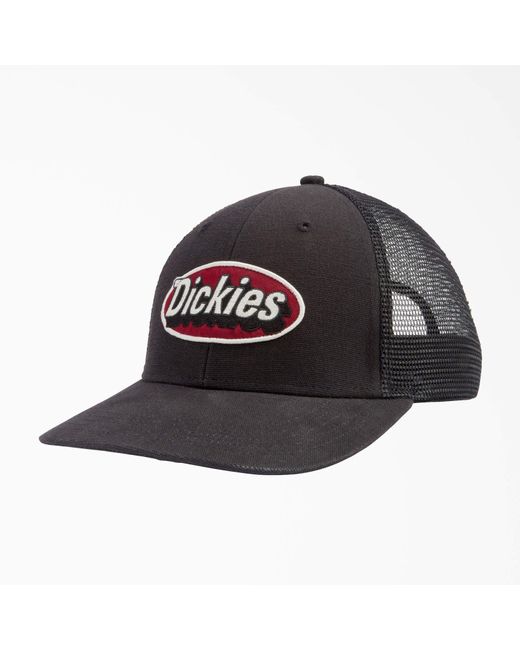 Dickies Black Patch Logo Trucker Cap for men