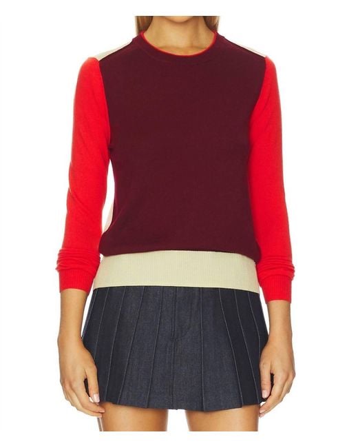 Rag & Bone Red Taron Colorblock Crew Top