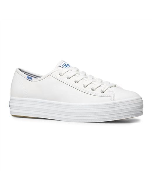 Keds White Triple Kick Leather Sneakers