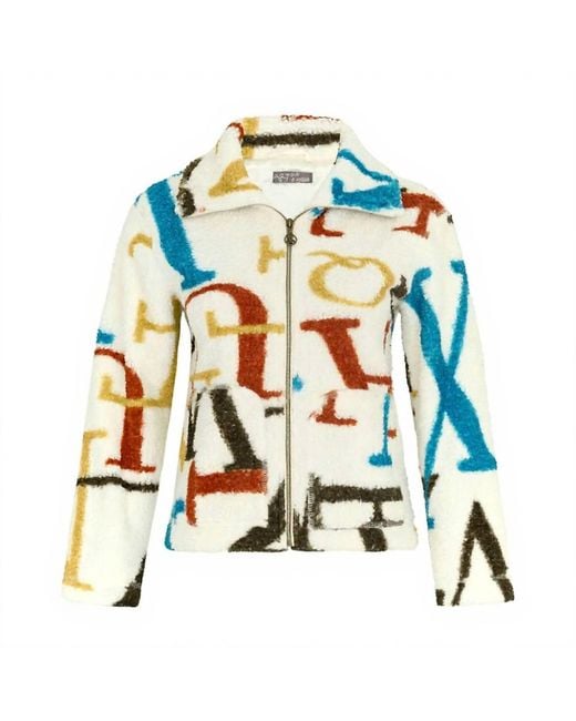 Dolcezza Blue Sherpa Monogram Jacket