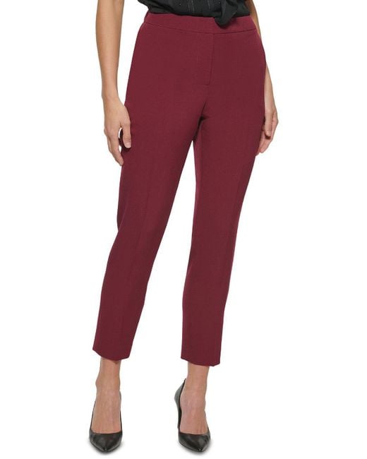 DKNY Petites Office Pocket Ankle Pants in Red Lyst