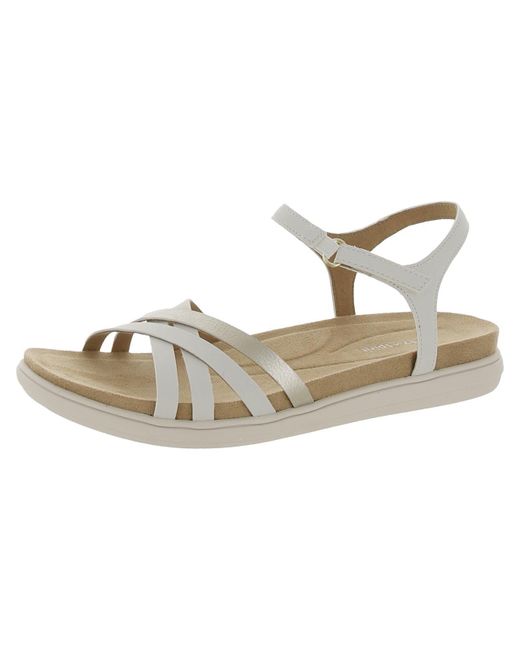 Easy Spirit Metallic Dottle 3 Faux Leather Round Toe Wedge Sandals