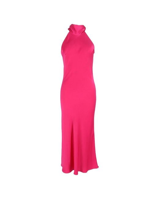 pink sleeveless turtleneck dress WINNI PINK TURTLENECK SLEEVELESS BACKLESS MAXI DRESS  Bella Galvan