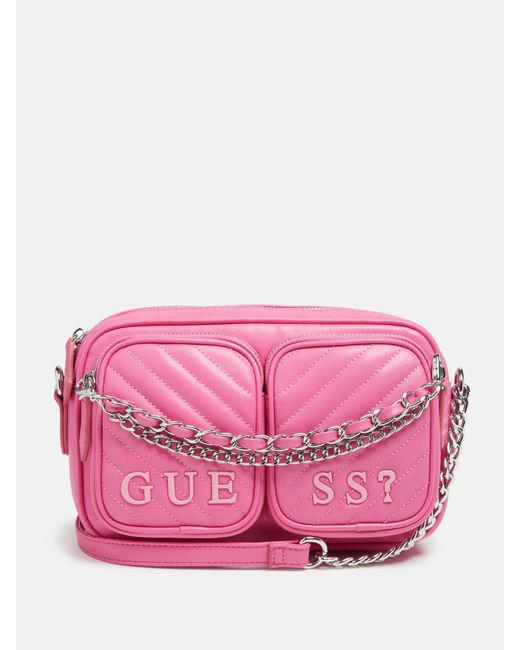 Guess Factory Cassie Quilted Crossbody in Pink | Lyst