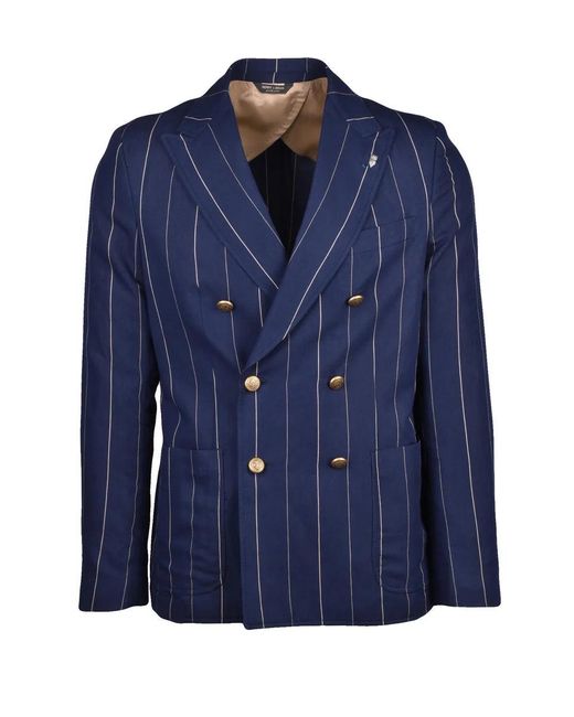 Berry & Brian Blue Double-Breasted Jacket for men