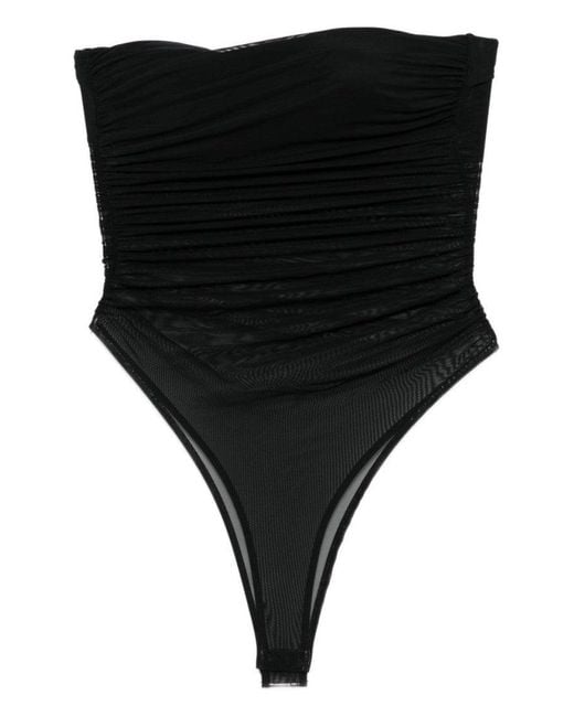 Amazuìn Black Ruched Bodysuit