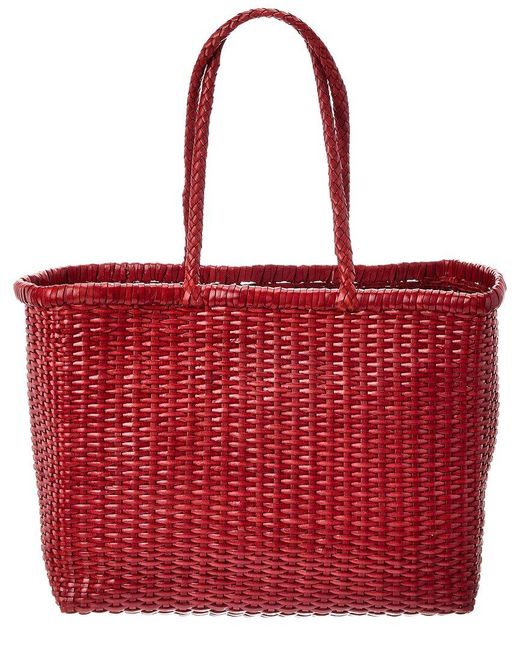 Dragon Diffusion Red B Weave Big Leather Tote