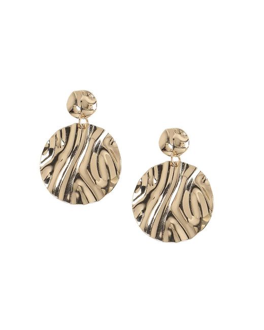 SOH Metallic Dented Circular Drop Earrings