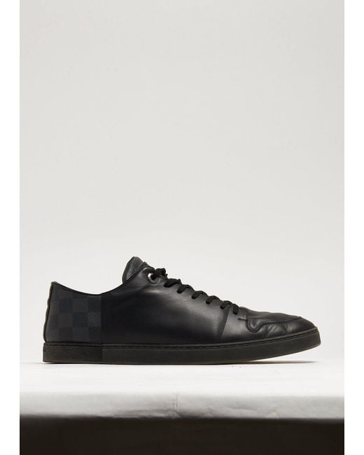 Louis Vuitton Damier Line-up Sneakers In Black Leather for men