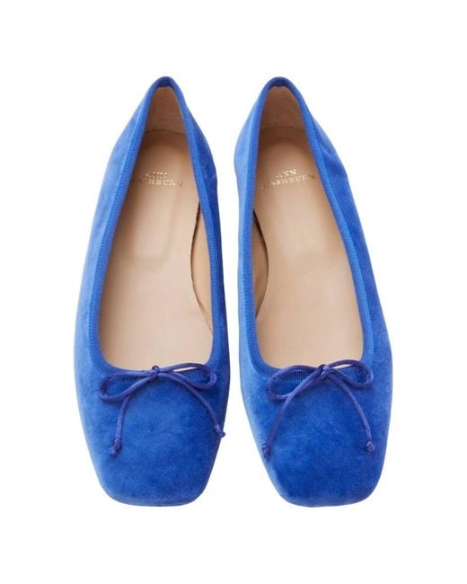ANN MASHBURN Blue Square Toe Ballet Flat Shoe