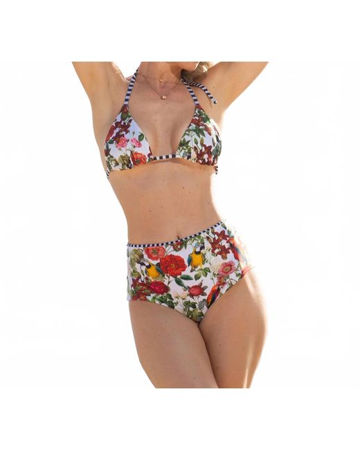 Lia Sahara Multicolor Way Reversible Triangle Bikini Top