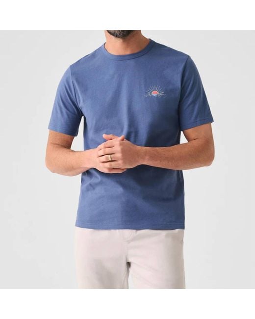 Faherty Brand Blue Graphic Dry Goods Tee for men