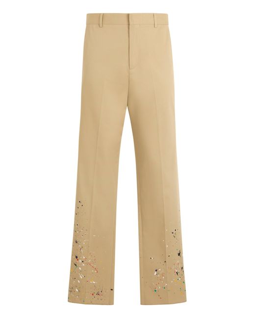 Philipp Plein Men's Natural Loose Fit Pants Painted Painted