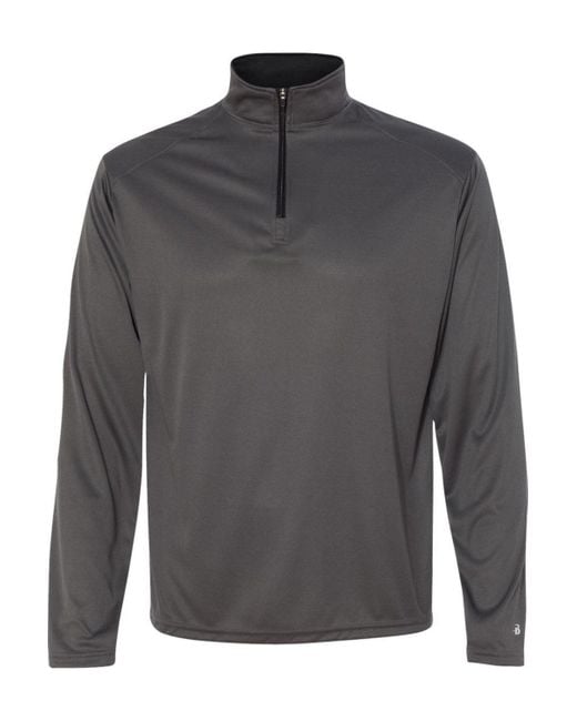 Badger Gray B-Core Quarter-Zip Pullover for men