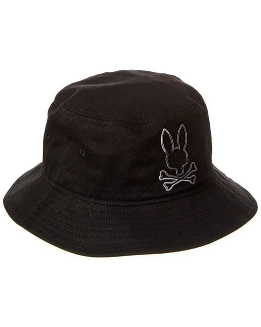 Psycho Bunny Black Calle Bucket Hat for men