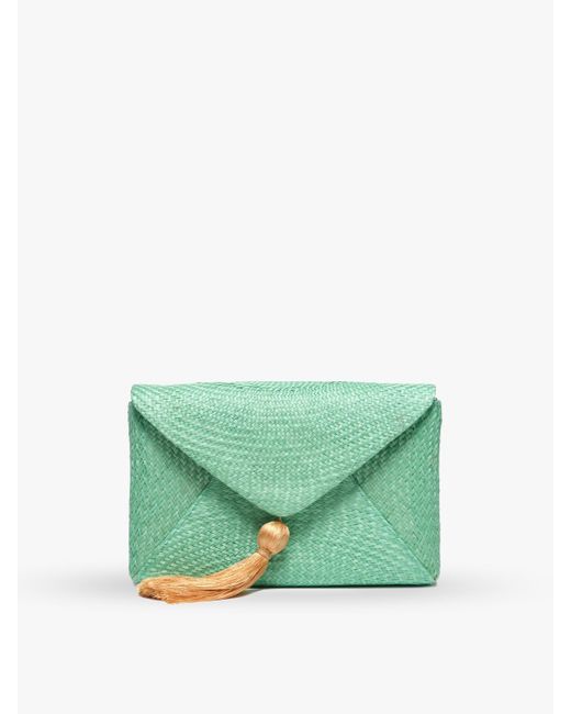 Kayu Green Cassia Straw Clutch Bag