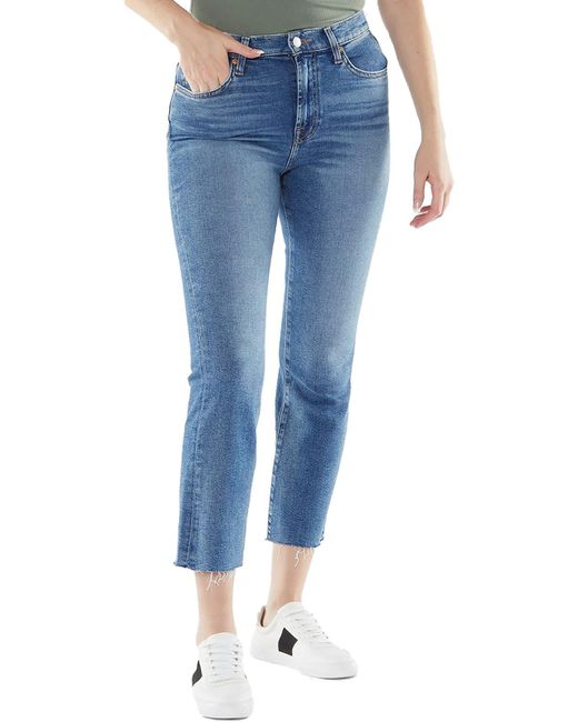 7 For All Mankind Blue High Waist Kick Flare Slim Jeans