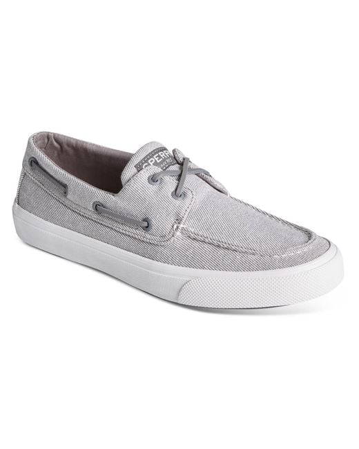 Sperry Top-Sider White Bahama Washed Canvas Lace-up Boat Shoes for men