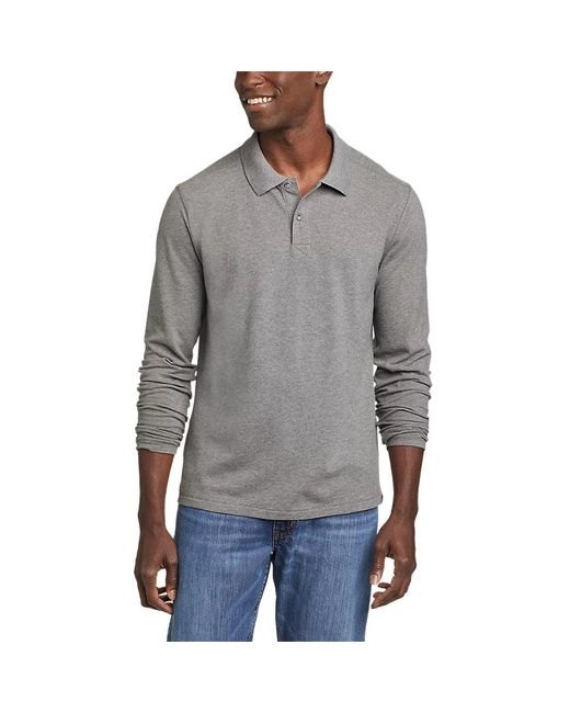 Eddie Bauer Field Pro Longsleeve Polo in Gray for Men Lyst