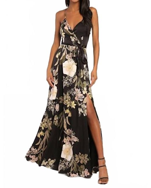 black and red ball dress Lulus Nyra Lace Ruffle Maxi Dress Black main image 0