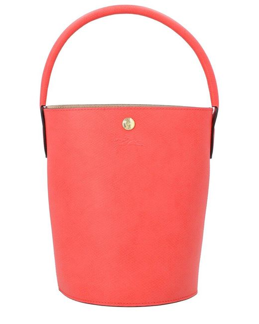 Longchamp Red Epure Leather Bucket Bag