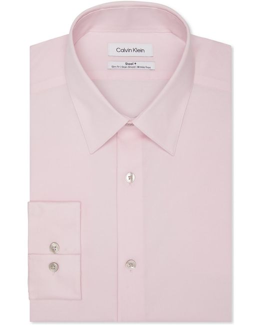 Calvin Klein Pink Long Sleeve Button-down Dress Shirt for men