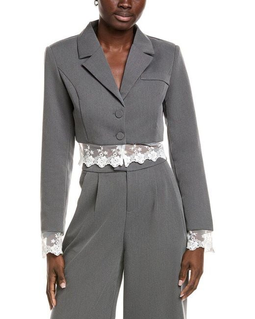 Gracia Gray Crop Blazer