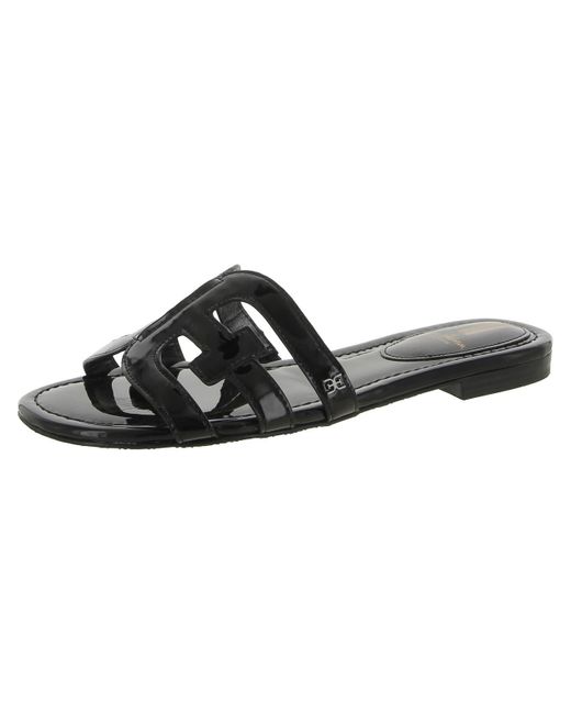 Sam Edelman Black Slip On Cut Out Slide Sandals