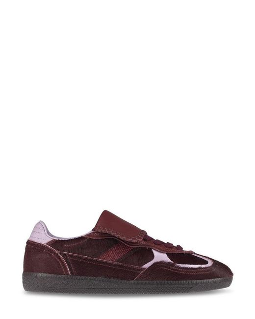 Alohas Purple Soft Burgundy Leather Sneakers With Unique Closure