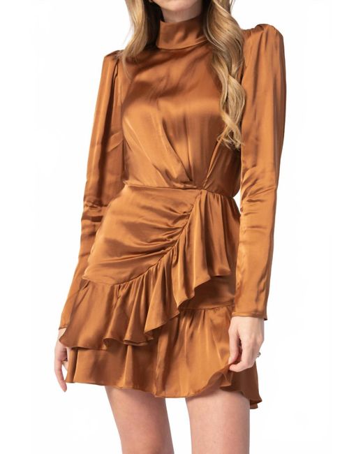 IRO Orange Osium Ruffled Mini Dress