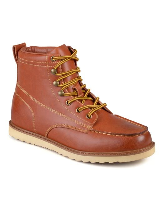 Vance Co. Brown Wyatt Mock Toe Boot for men