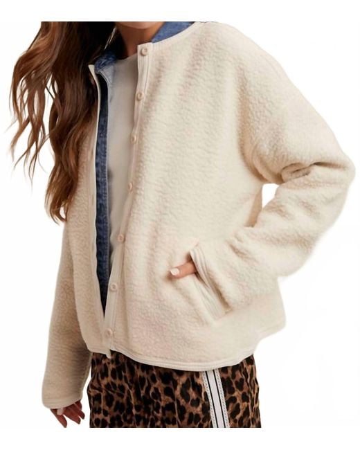 Wishlist Natural Everly Sherpa Button-Up Jacket