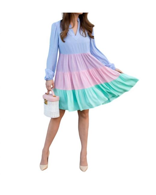Sail To Sable Blue Charlotte Colorblocked Dress