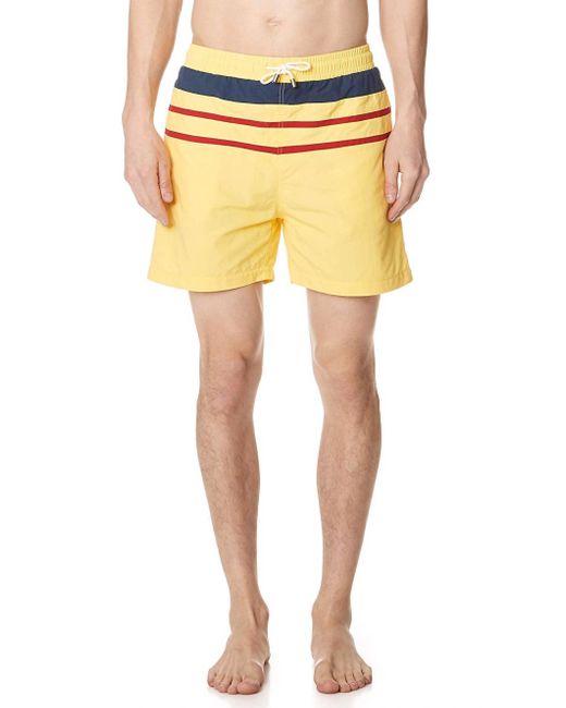 Solid & Striped Yellow The Classic Drawstrings Swim Shorts Trunks for men