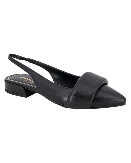 Kenneth Cole Black Callen Leather Pointed Toe Slingback Sandals