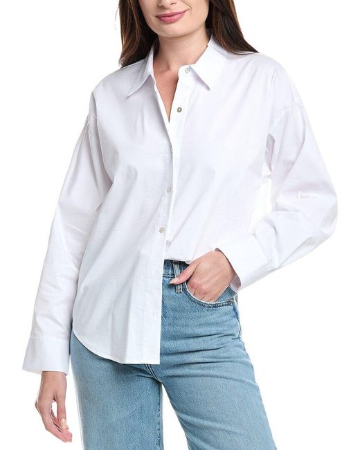 L'Agence White Ripley Oversized Button-Down Blouse