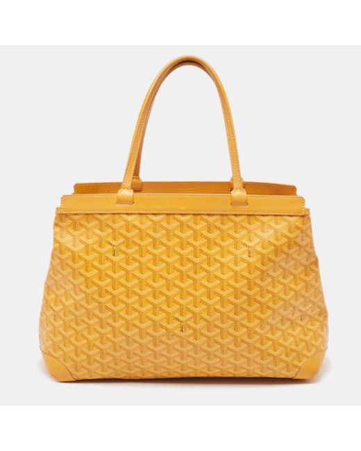 Goyard Yellow Ine Coated Canvas And Leather Bellechasse Pm Tote