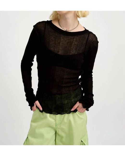 Eliza Faulkner Women's Black Long Sleeve Rib Tee