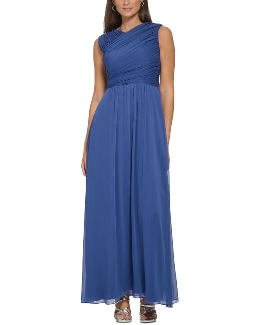DKNY Blue Chiffon Evening Dress