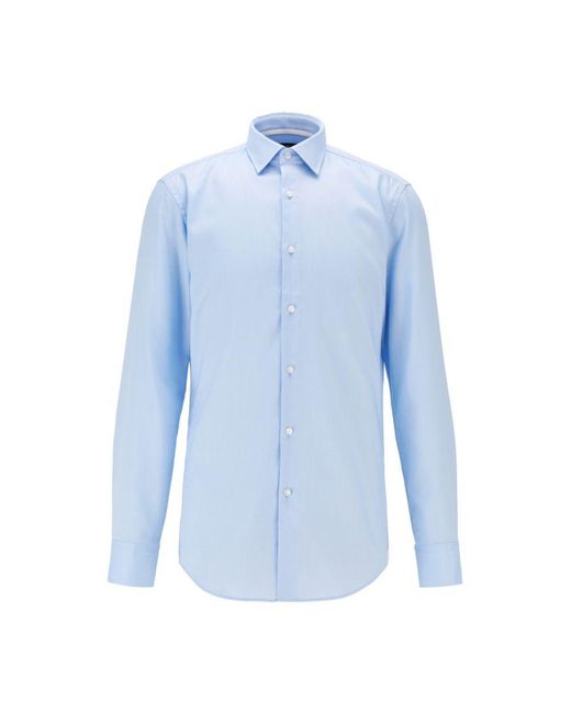 BOSS by HUGO BOSS Cotton Hugo - Slim Fit Shirt In Easy Iron Micro  Structured Cotto in Light Blue (Blue) for Men | Lyst