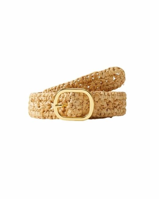 Veronica Beard Metallic Raffia Loop Belt