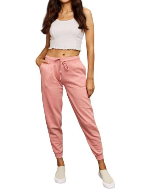Ninexis Red Solid Jill Jogger Pants