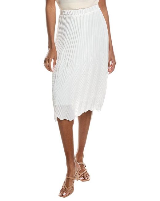 Nanette Lepore White Pleated A-line Skirt