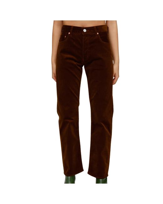 Moussy Brown Slater Corduroy Straight Pant