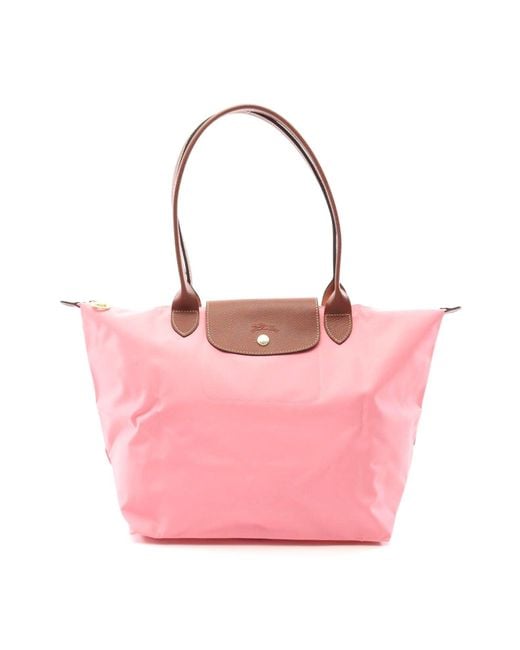 Longchamp Pink Le Pliage Original L Tote Bag Nylon Leather