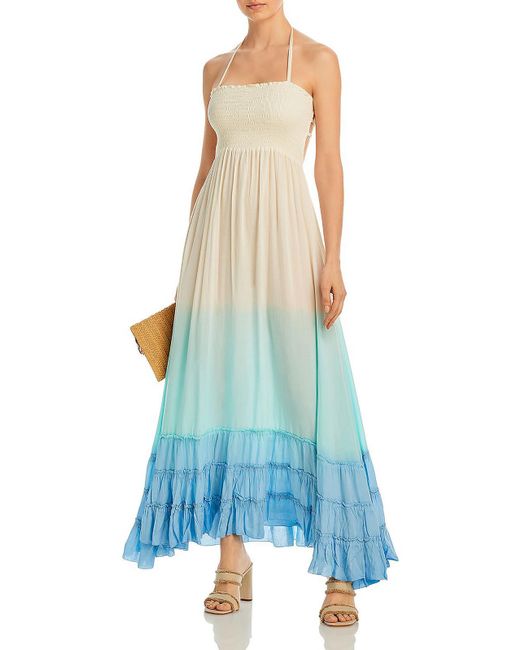 Tiare Hawaii Blue Bellini Open Back Tiered Cover-up